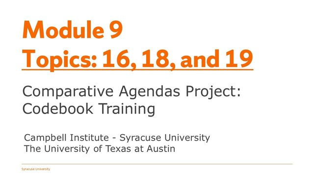 Module 9 title slide — Practical examples of classification in government documents